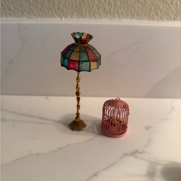 Miniature Floor Lamp and Birdcage - Picture 1 of 5